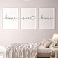 Set x3 Cuadros Decorativos, Frase "HOME SWEET HOME" - Tree House Deco