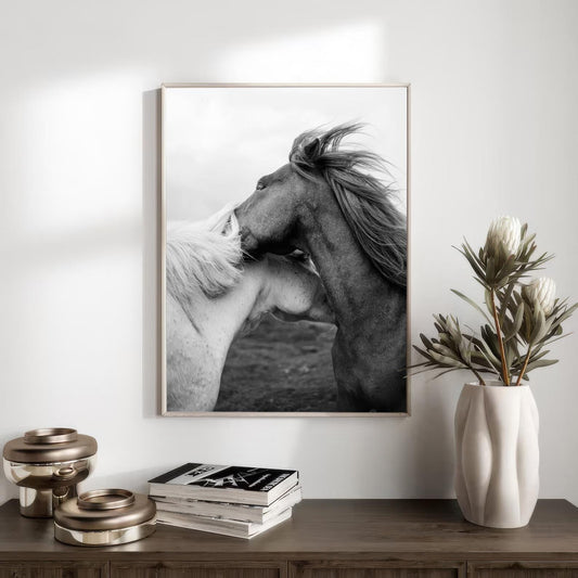 Cuadro Decorativo Póster estético de caballos de dinero antiguoI