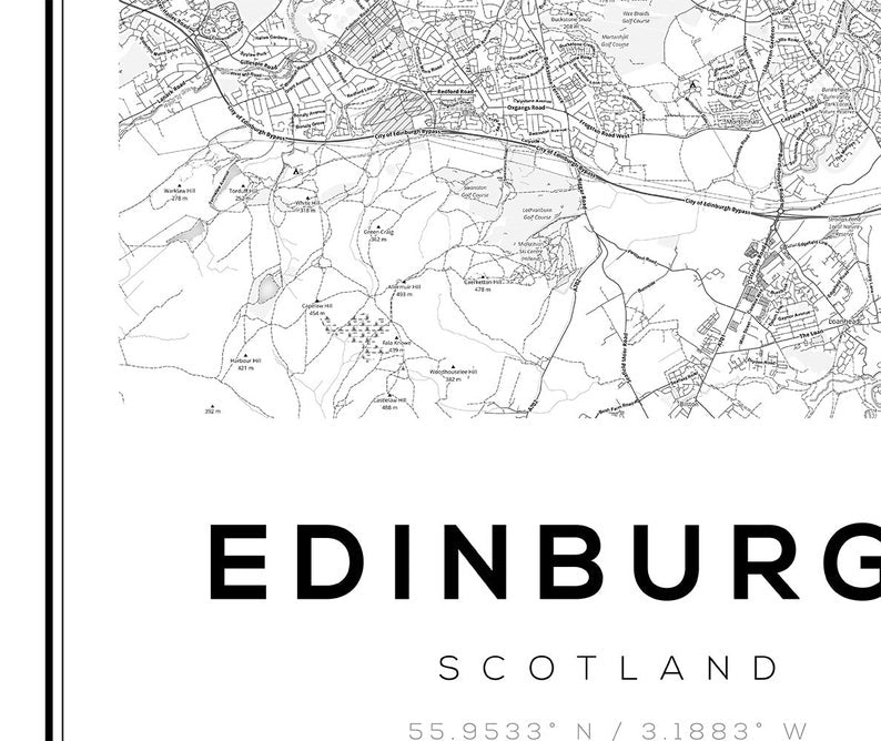 Cuadro Decorativo Maps , Edinburgh - Tree House Deco