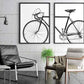 Set x2 Cuadros Decorativos Bicicleta, Blanco y Negro - Tree House Deco