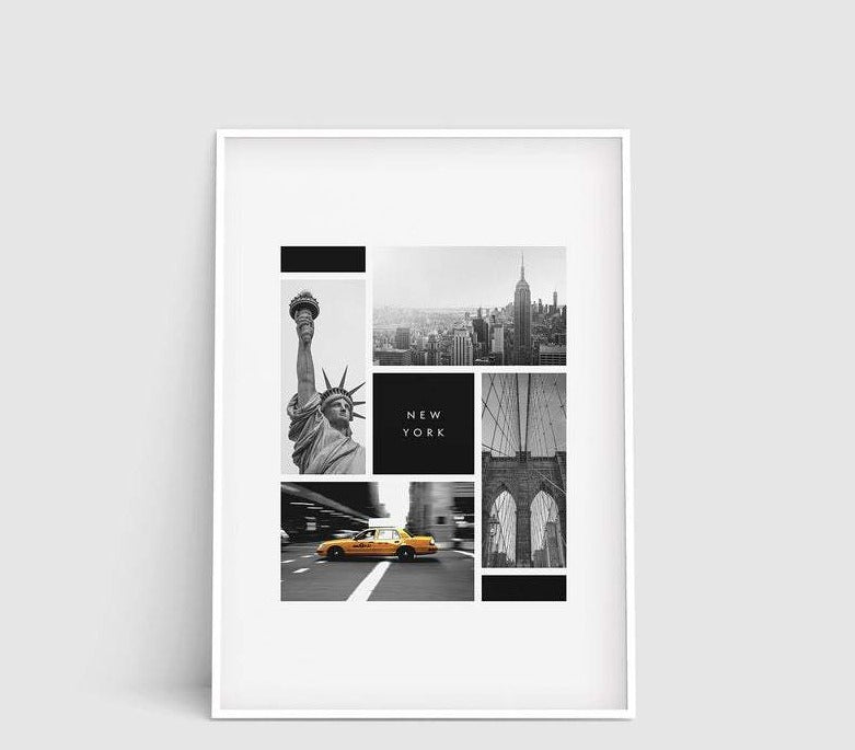 Cuadro Decorativo Travel , New York , Blanco y Negro - Tree House Deco