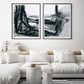 Set x2 Cuadros Decorativos Abstracto, Blanco y Negro - Tree House Deco