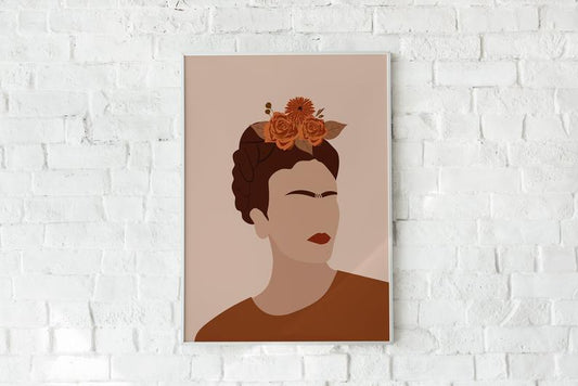 Cuadro Decorativo Frida , Rostro pintado - Tree House Deco