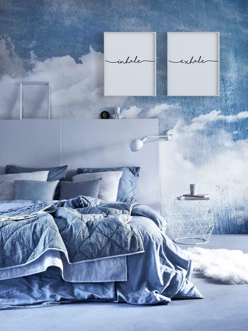 Set x2 Cuadro Decorativo Frase , "Inhale , exhale" - Tree House Deco