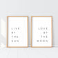 Set x2 Cuadros Decorativos Frase , "Live by the sun ,Love by the moon" - Tree House Deco