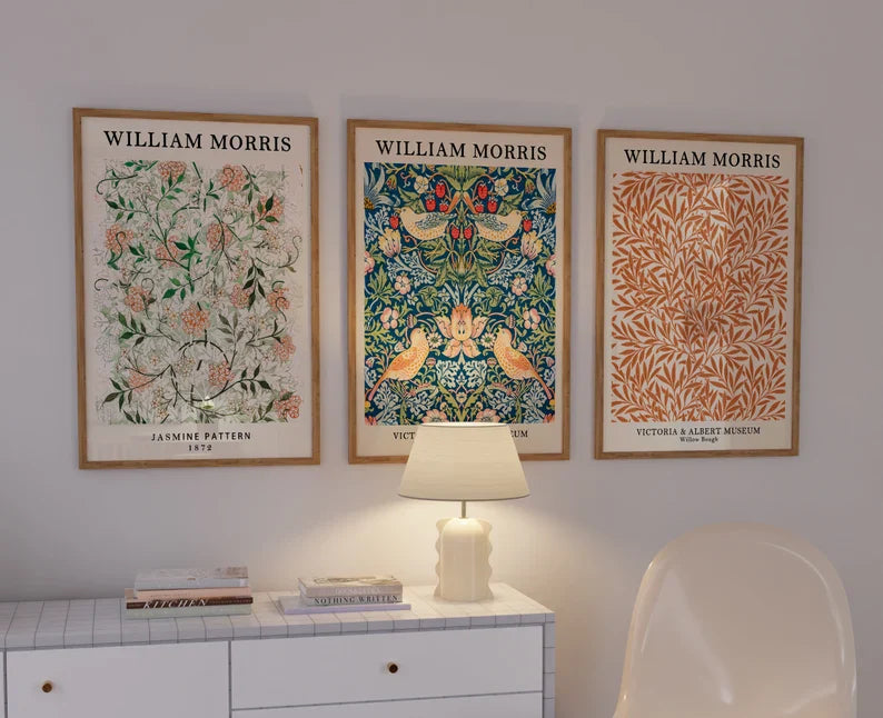 Set x3 Cuadros Abstractos, William Morris, Colores - Tree House Deco