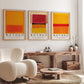 Set x3 Cuadros Rothko Naranja, Rojo - Tree House Deco