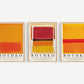 Set x3 Cuadros Rothko Naranja, Rojo - Tree House Deco