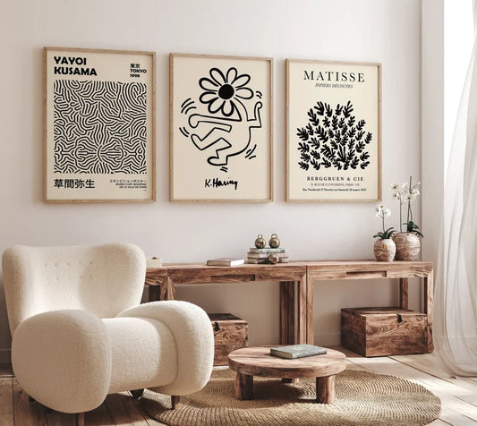 Set x3 Cuadros Abstractos, Matisse, Bauhaus, moderno I - Tree House Deco