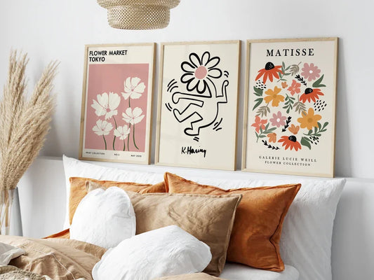 Set x3 Cuadros Abstractos, Matisse, Flower Market, Colores - Tree House Deco